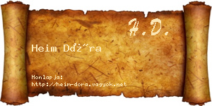 Heim Dóra névjegykártya